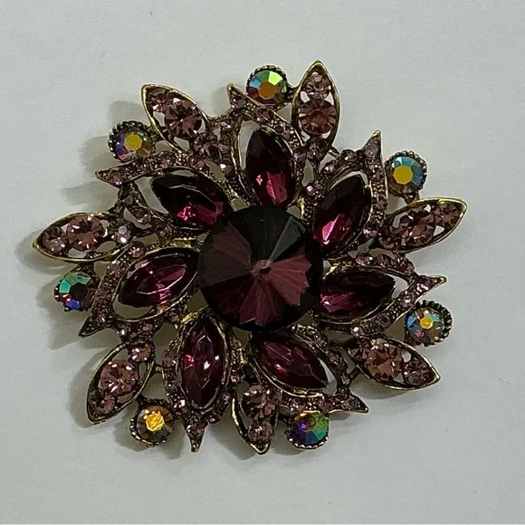 Large Purple Flower Brooch/Pendant - Picture 3 of 6